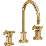 California Faucets - 8'' Widespread Lavatory Faucet with ZeroDrain - French Gold Pvd