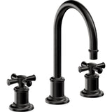 California Faucets - 8'' Widespread Lavatory Faucet with ZeroDrain - Matte Black