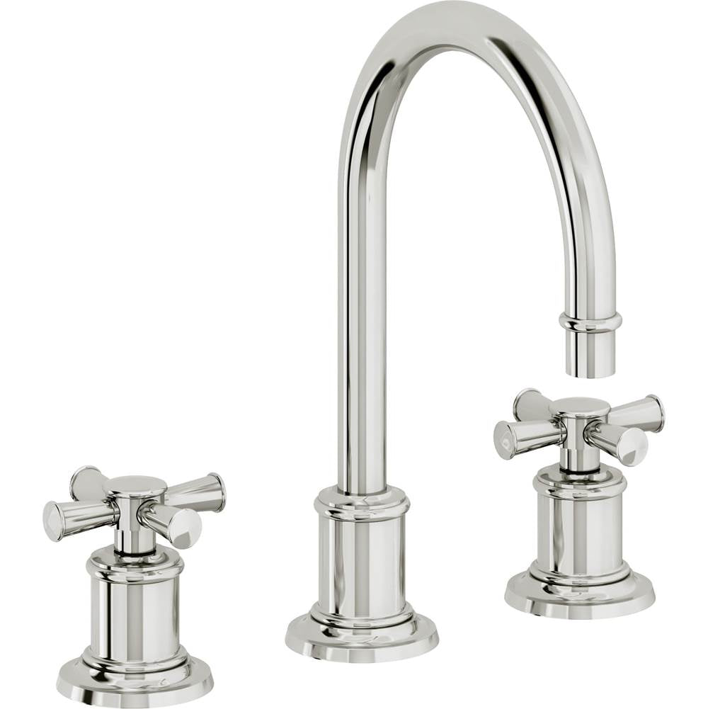 California Faucets - 8'' Widespread Lavatory Faucet with ZeroDrain - Polished Chrome