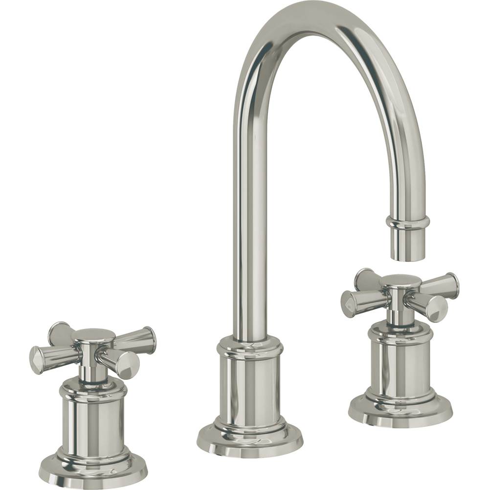 California Faucets - 8'' Widespread Lavatory Faucet with ZeroDrain - Polished Nickel Pvd