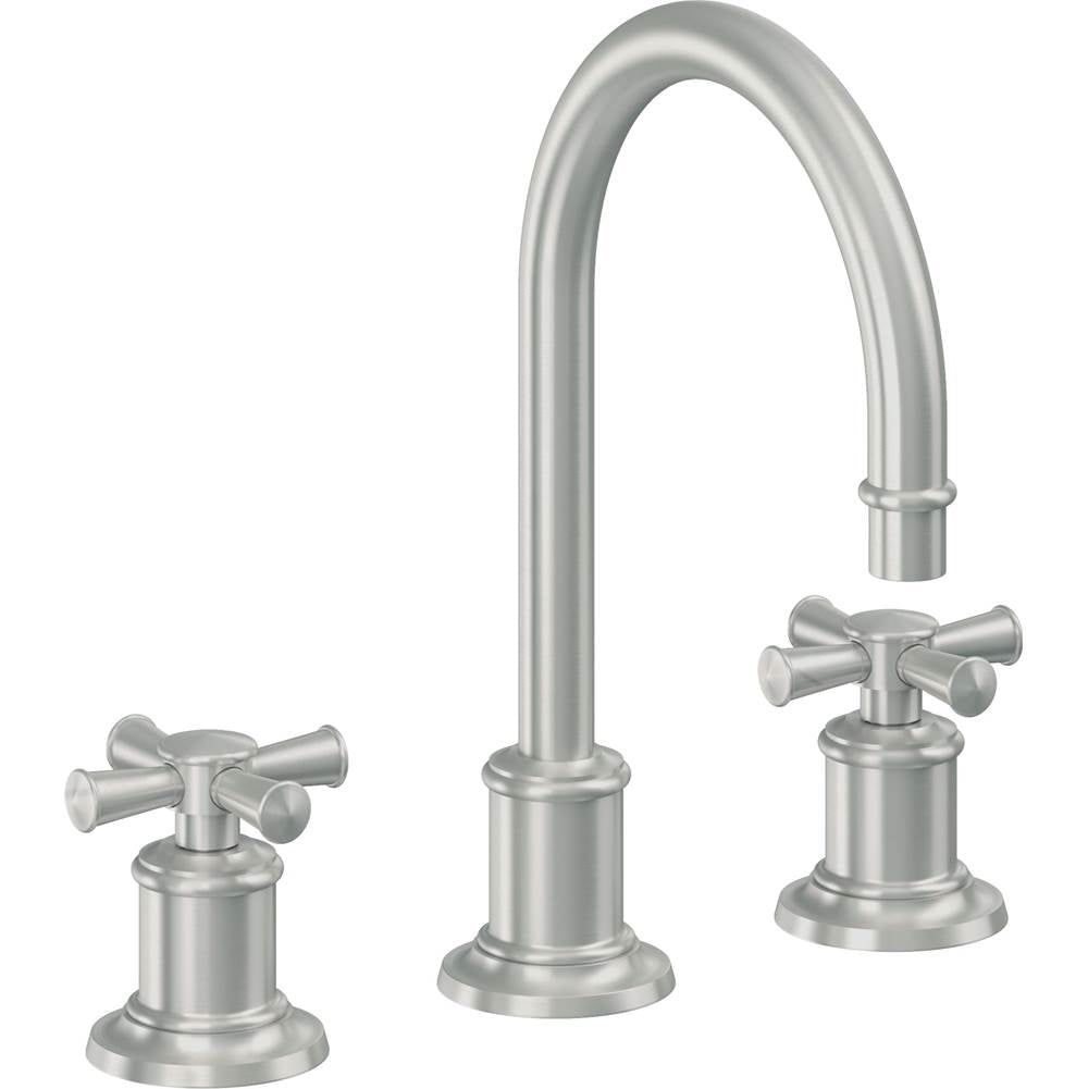 California Faucets - 8'' Widespread Lavatory Faucet with Completely Finished ZeroDrain - Satin Chrome Pvd