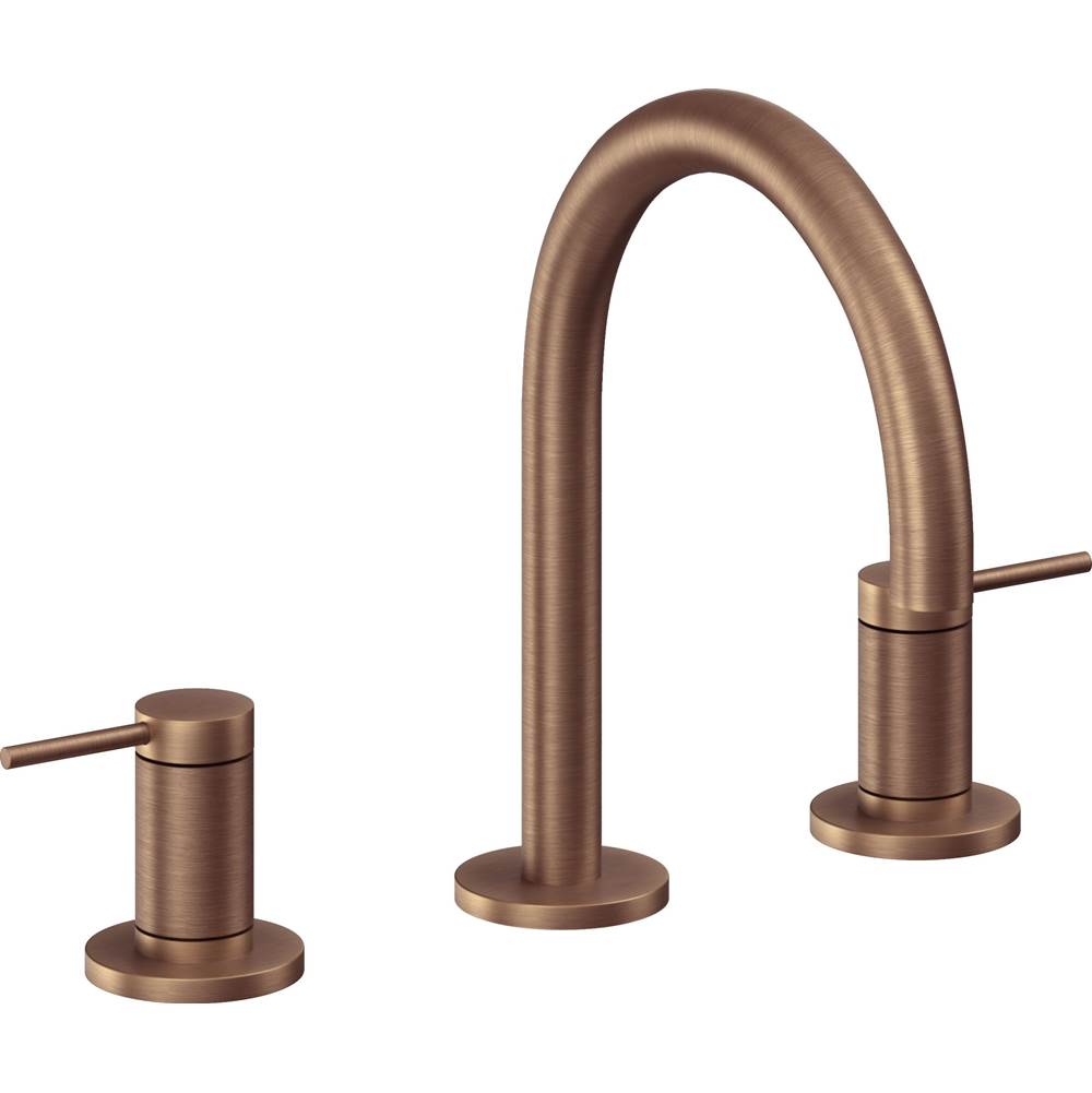 California Faucets - 8'' Widespread Lavatory Faucet with ZeroDrain - Antique Copper Flat