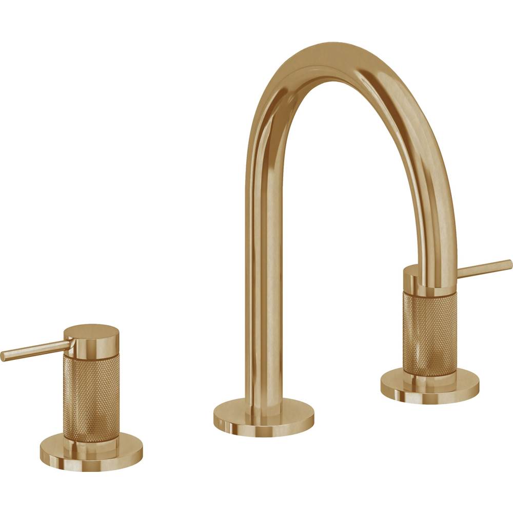 California Faucets - 8'' Widespread Lavatory Faucet - Burnished Brass Uncoated