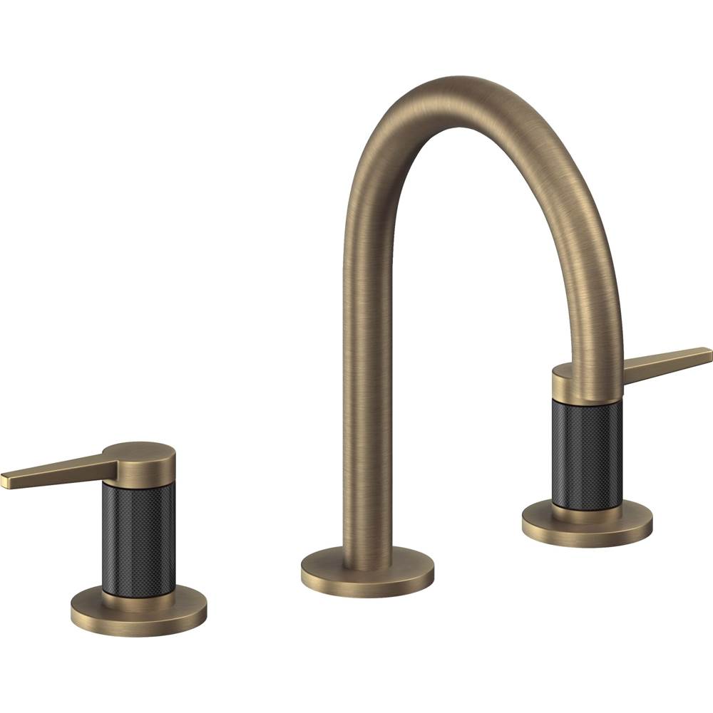 California Faucets - 8'' Widespread Lavatory Faucet with ZeroDrain - Antique Brass Flat