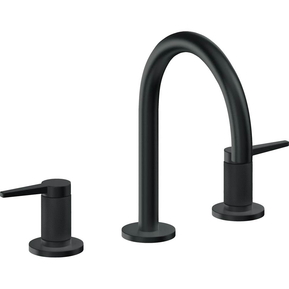 California Faucets - 8'' Widespread Lavatory Faucet with Completely Finished ZeroDrain - Carbon Pvd