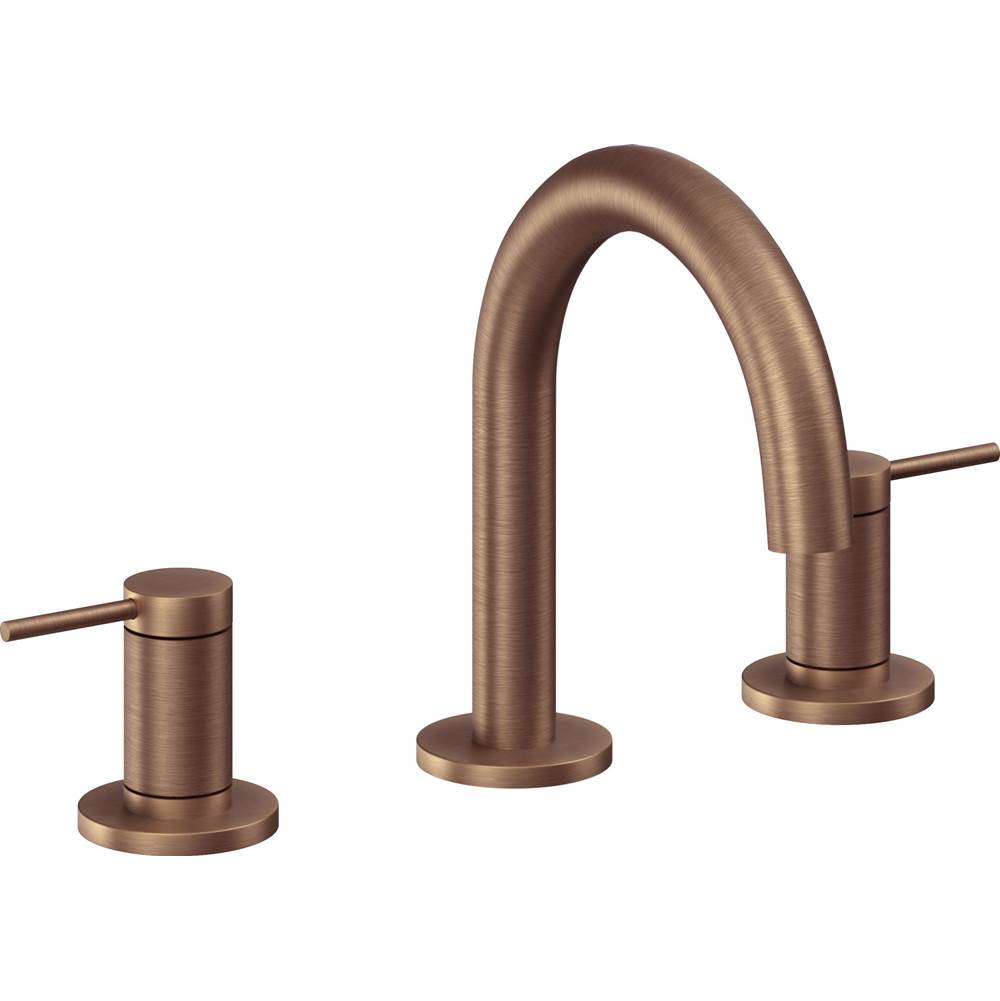 California Faucets - 8'' Widespread Lavatory Faucet with Completely Finished ZeroDrain - Antique Copper Flat