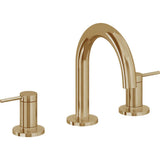 California Faucets - 8'' Widespread Lavatory Faucet with Completely Finished ZeroDrain - Burnished Brass Uncoated
