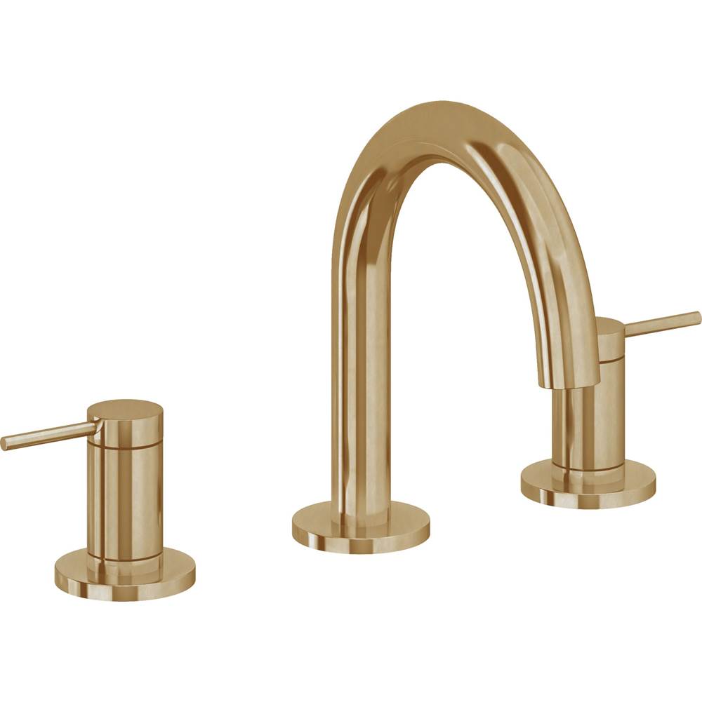 California Faucets - 8'' Widespread Lavatory Faucet - Burnished Brass Uncoated