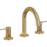 California Faucets - 8'' Widespread Lavatory Faucet with Completely Finished ZeroDrain - Burnished Brass Uncoated