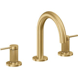 California Faucets - 8'' Widespread Lavatory Faucet with Completely Finished ZeroDrain - Lifetime Satin Gold Pvd