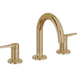 California Faucets - 8'' Widespread Lavatory Faucet with ZeroDrain - Burnished Brass Uncoated