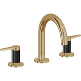 California Faucets - 8'' Widespread Lavatory Faucet with ZeroDrain - Burnished Brass Uncoated