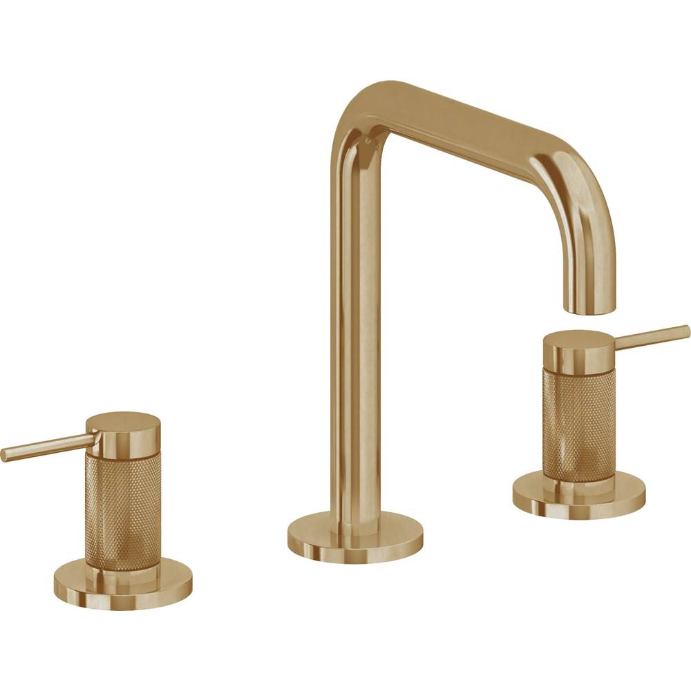 California Faucets - 8'' Widespread Lavatory Faucet with ZeroDrain - Burnished Brass Uncoated