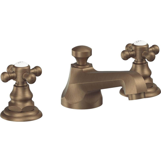 California Faucets - 8'' Widespread Lavatory Faucet with Completely Finished ZeroDrain - Antique Brass Flat