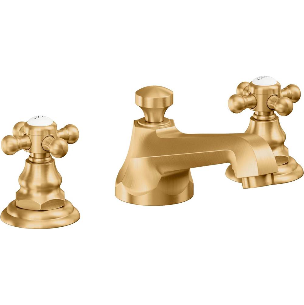 California Faucets - 8'' Widespread Lavatory Faucet with ZeroDrain - Lifetime Satin Gold Pvd