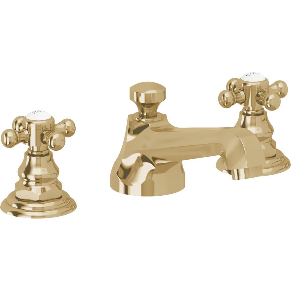 California Faucets - 8'' Widespread Lavatory Faucet - Polished Brass Uncoated
