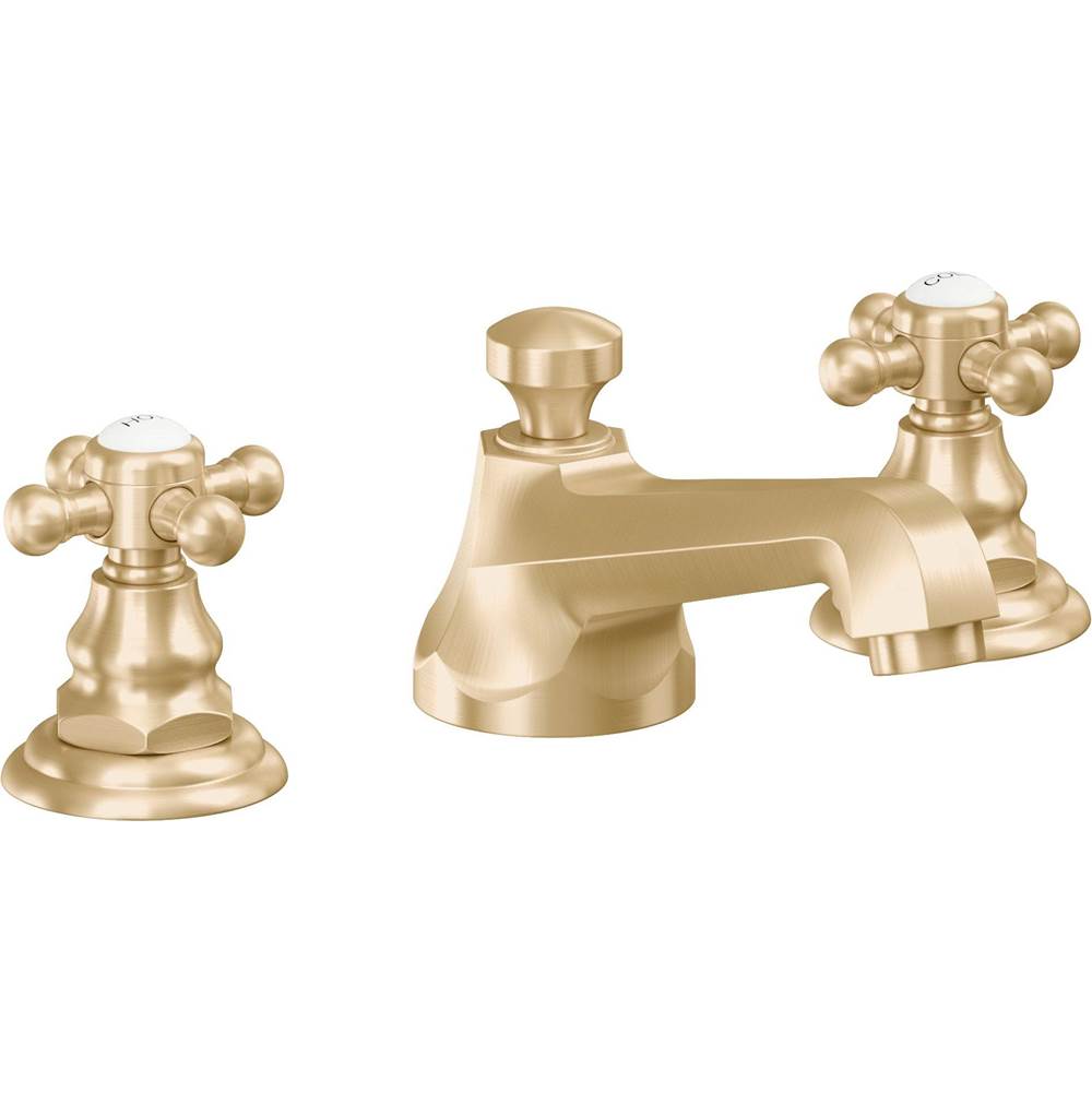 California Faucets - 8'' Widespread Lavatory Faucet with ZeroDrain - Satin Brass Pvd