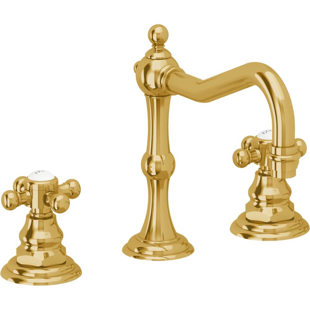 California Faucets - 8'' Widespread Lavatory Faucet - Lifetime Polished Gold Pvd