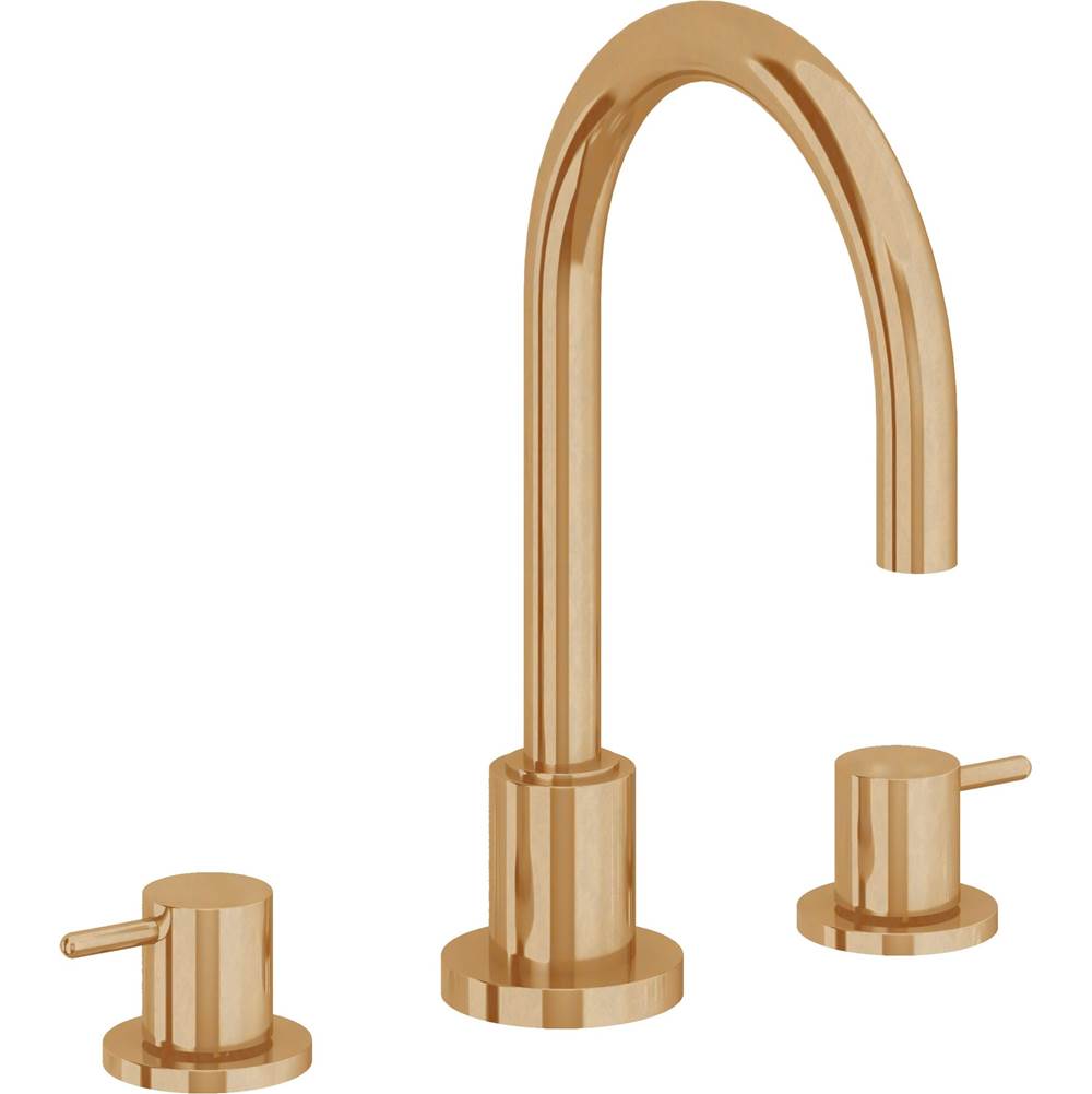 California Faucets - 8'' Widespread Lavatory Faucet - Burnished Brass Uncoated
