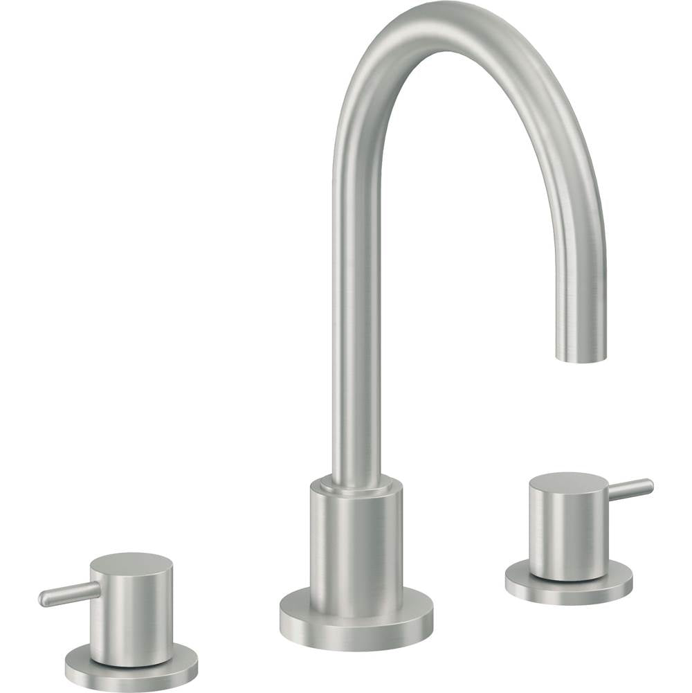 California Faucets - 8'' Widespread Lavatory Faucet with ZeroDrain - Satin Chrome Pvd