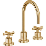 California Faucets - 8'' Widespread Lavatory Faucet with Completely Finished ZeroDrain - French Gold Pvd