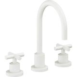 California Faucets - 8'' Widespread Lavatory Faucet with Completely Finished ZeroDrain - Matte White
