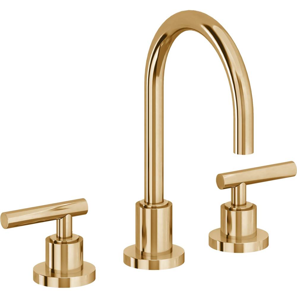 California Faucets - 8'' Widespread Lavatory Faucet with Completely Finished ZeroDrain - French Gold Pvd