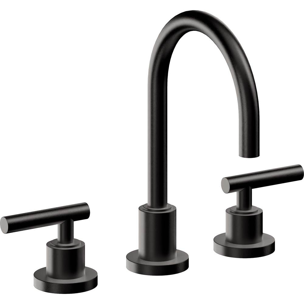 California Faucets - 8'' Widespread Lavatory Faucet with Completely Finished ZeroDrain - Matte Black