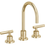 California Faucets - 8'' Widespread Lavatory Faucet with ZeroDrain - Polished Brass Uncoated