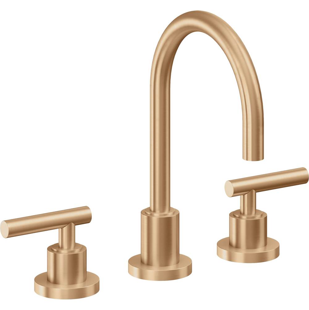 California Faucets - 8'' Widespread Lavatory Faucet with Completely Finished ZeroDrain - Satin Bronze Pvd