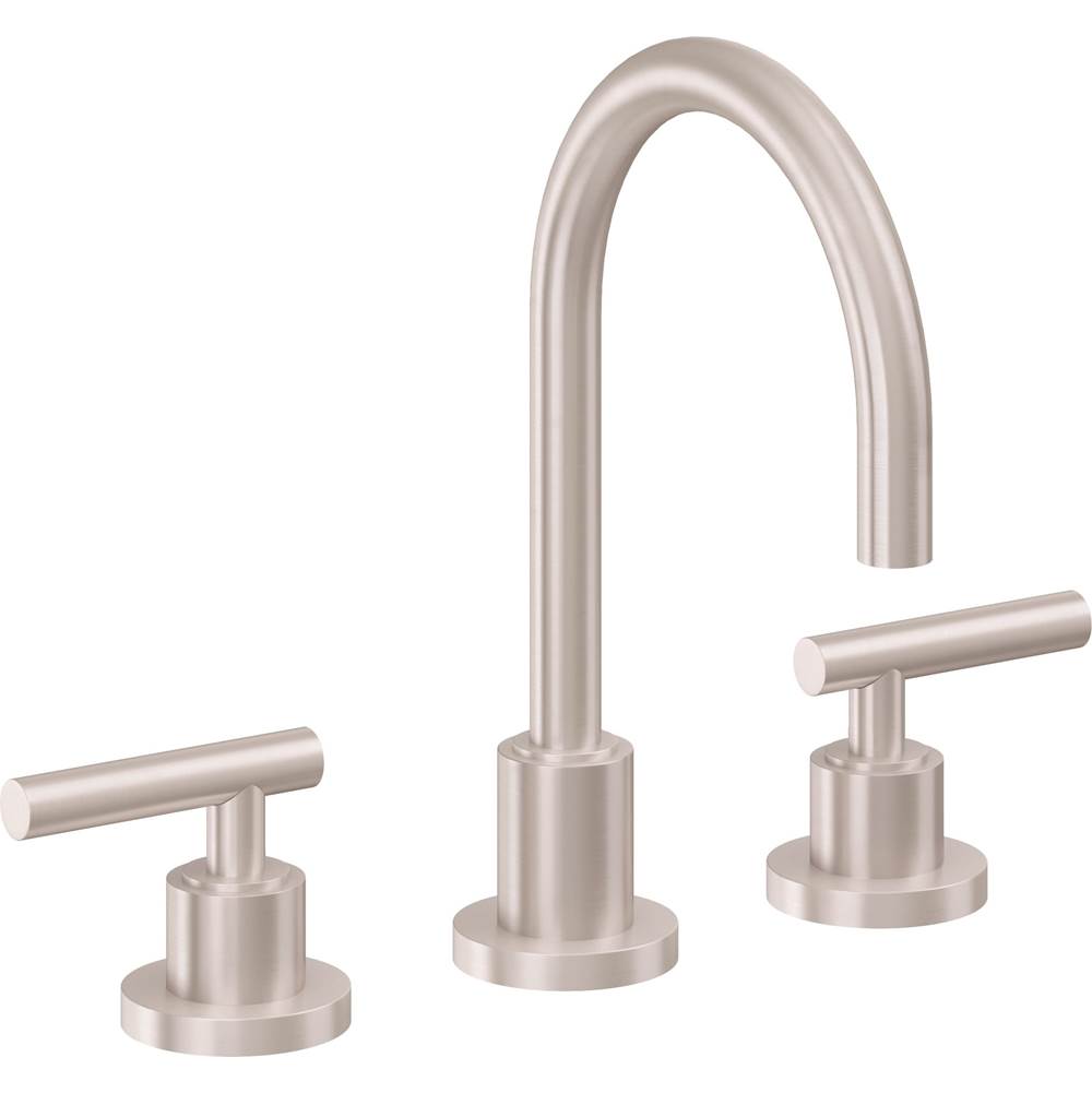 California Faucets - 8'' Widespread Lavatory Faucet with ZeroDrain - Satin Nickel