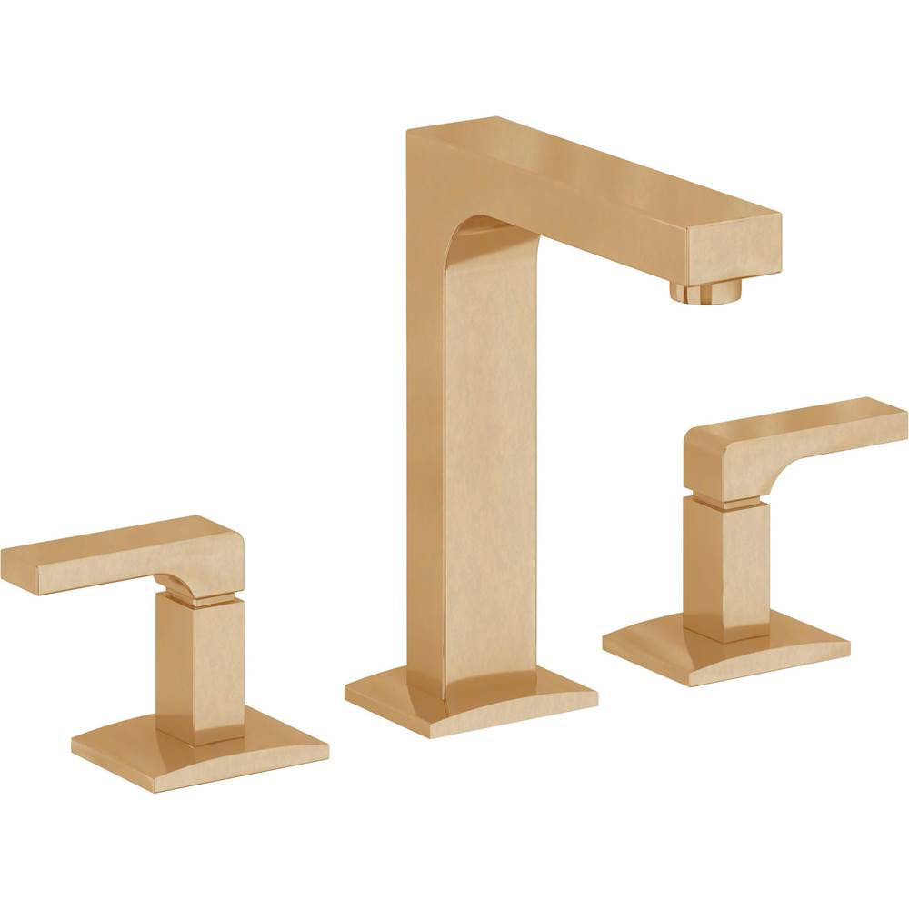 California Faucets - 8'' Widespread Lavatory Faucet with ZeroDrain - Burnished Brass Uncoated