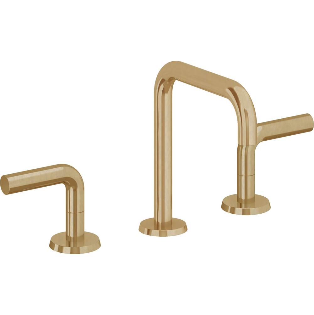 California Faucets - 8'' Widespread Lavatory Faucet with Completely Finished ZeroDrain - Burnished Brass Uncoated