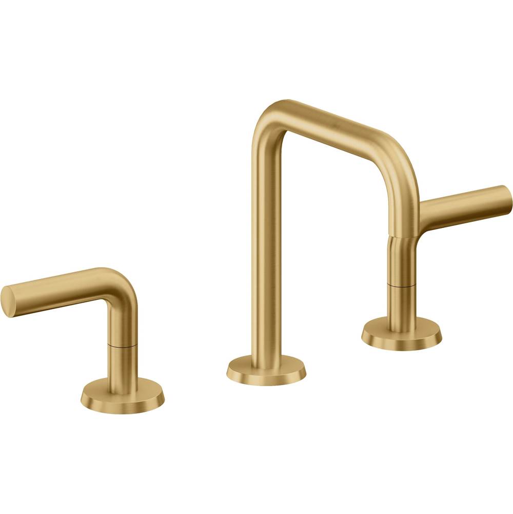 California Faucets - 8'' Widespread Lavatory Faucet with Completely Finished ZeroDrain - Lifetime Satin Gold Pvd
