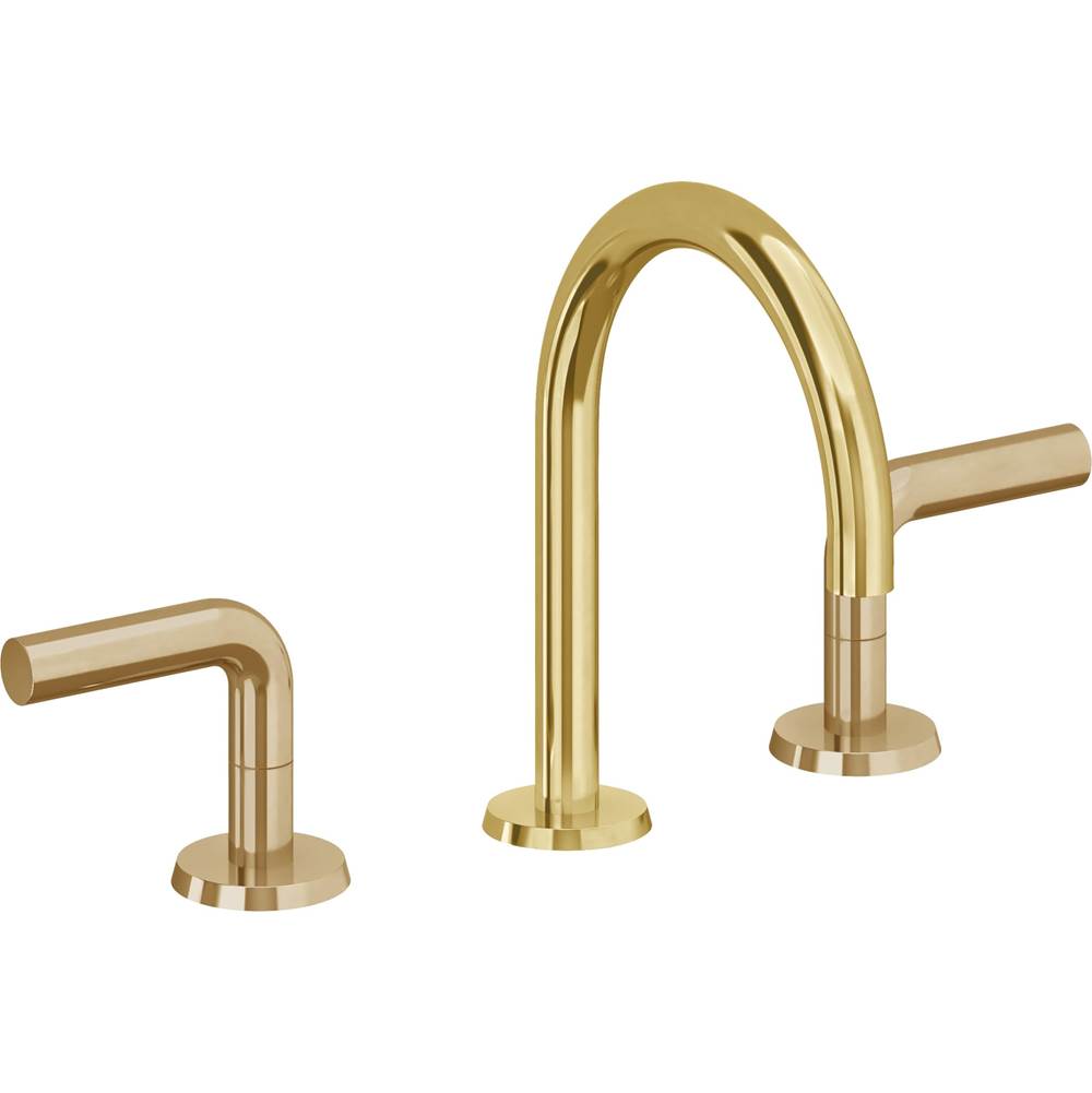 California Faucets - 8'' Widespread Lavatory Faucet with ZeroDrain - Lifetime Polished Gold Pvd