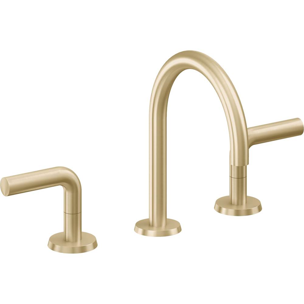 California Faucets - 8'' Widespread Lavatory Faucet with Completely Finished ZeroDrain - Satin Brass Pvd