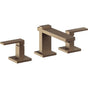 California Faucets - 8'' Widespread Lavatory Faucet with ZeroDrain - Antique Brass Flat