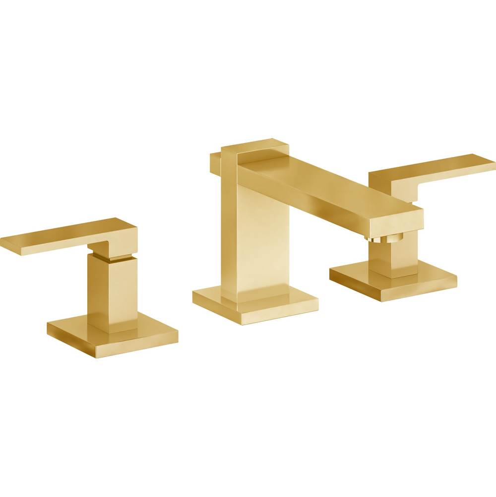 California Faucets - 8'' Widespread Lavatory Faucet with Completely Finished ZeroDrain - Lifetime Polished Gold Pvd