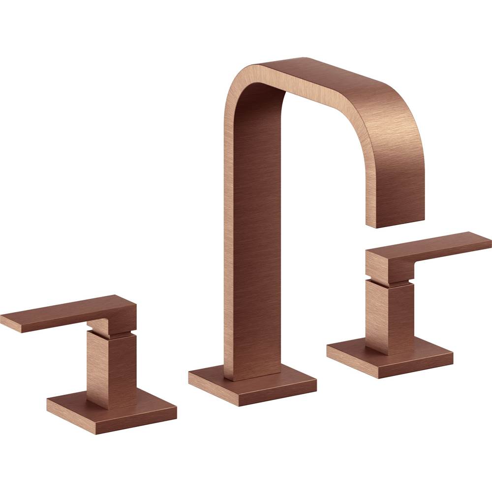 California Faucets - 8'' Widespread Lavatory Faucet with Completely Finished ZeroDrain - Antique Copper Flat