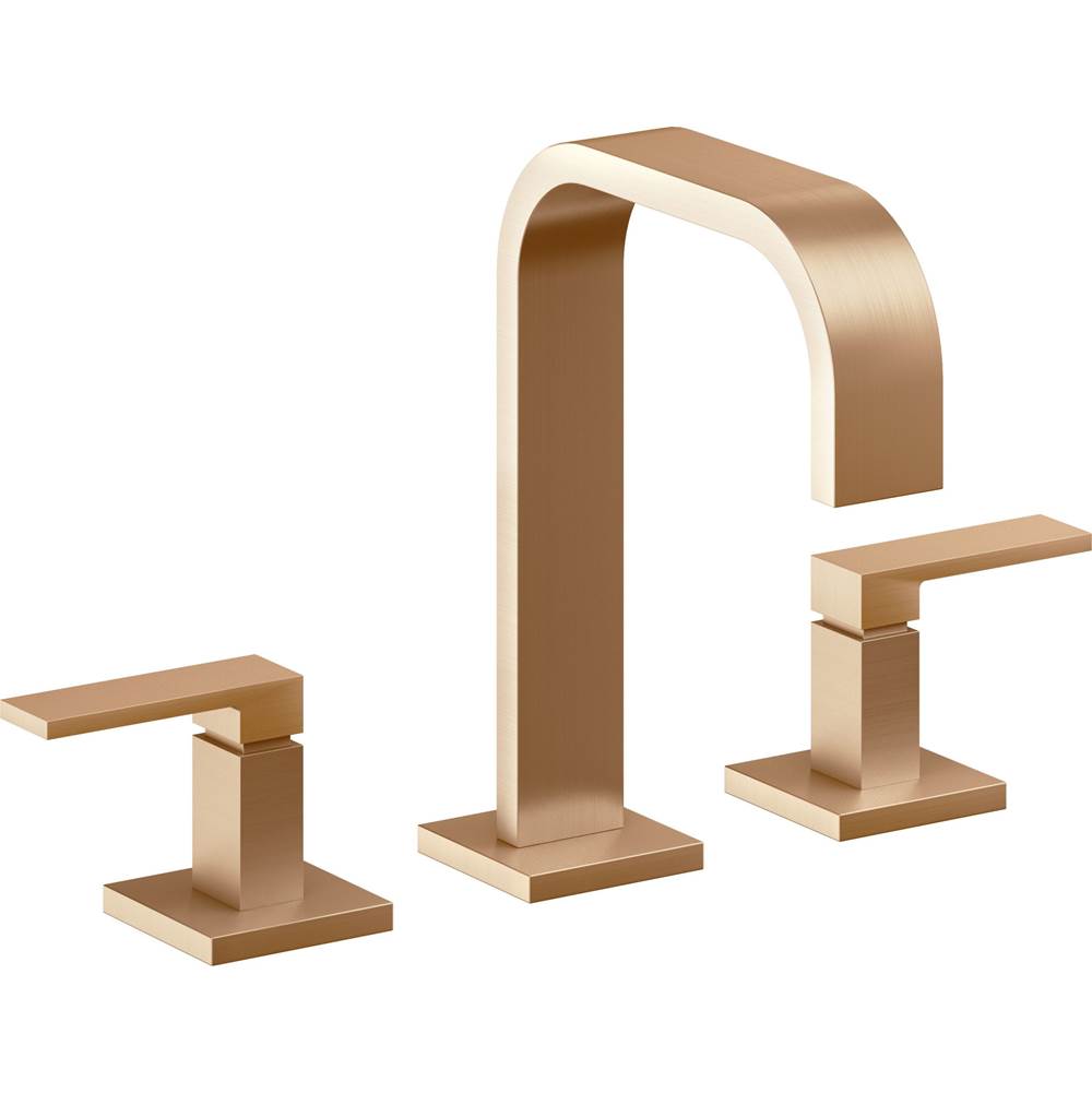 California Faucets - 8'' Widespread Lavatory Faucet with Completely Finished ZeroDrain - Satin Bronze Pvd