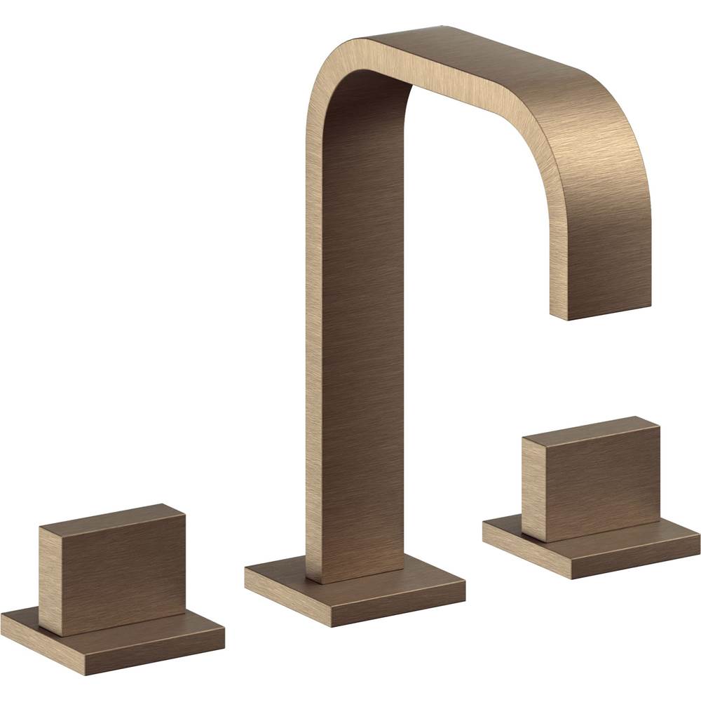 California Faucets - 8'' Widespread Lavatory Faucet with Completely Finished ZeroDrain - Antique Brass Flat
