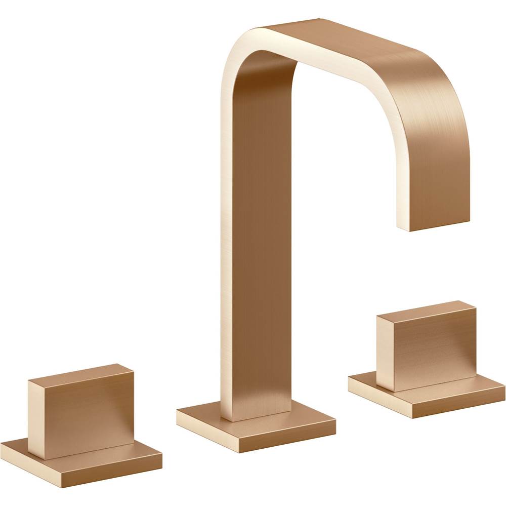 California Faucets - 8'' Widespread Lavatory Faucet with Completely Finished ZeroDrain - Satin Bronze Pvd