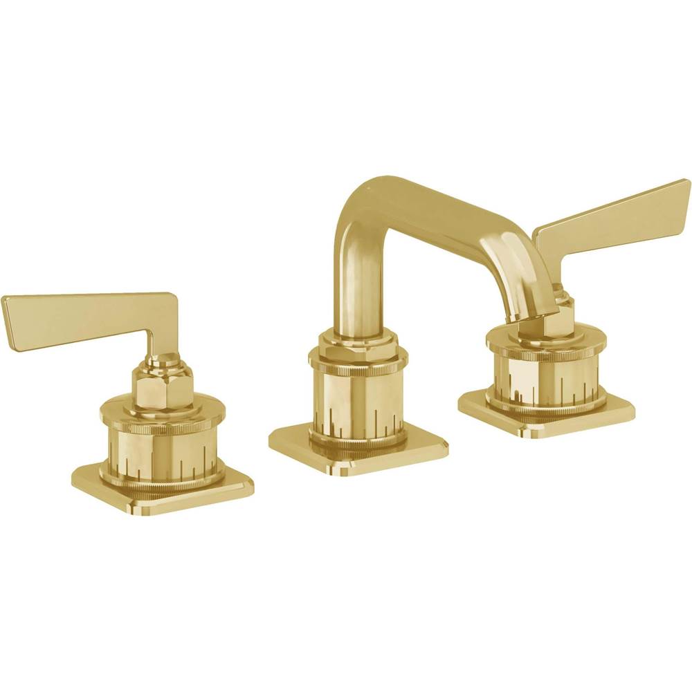 California Faucets - 8'' Widespread Lavatory Faucet with Completely Finished ZeroDrain - Lifetime Polished Gold Pvd