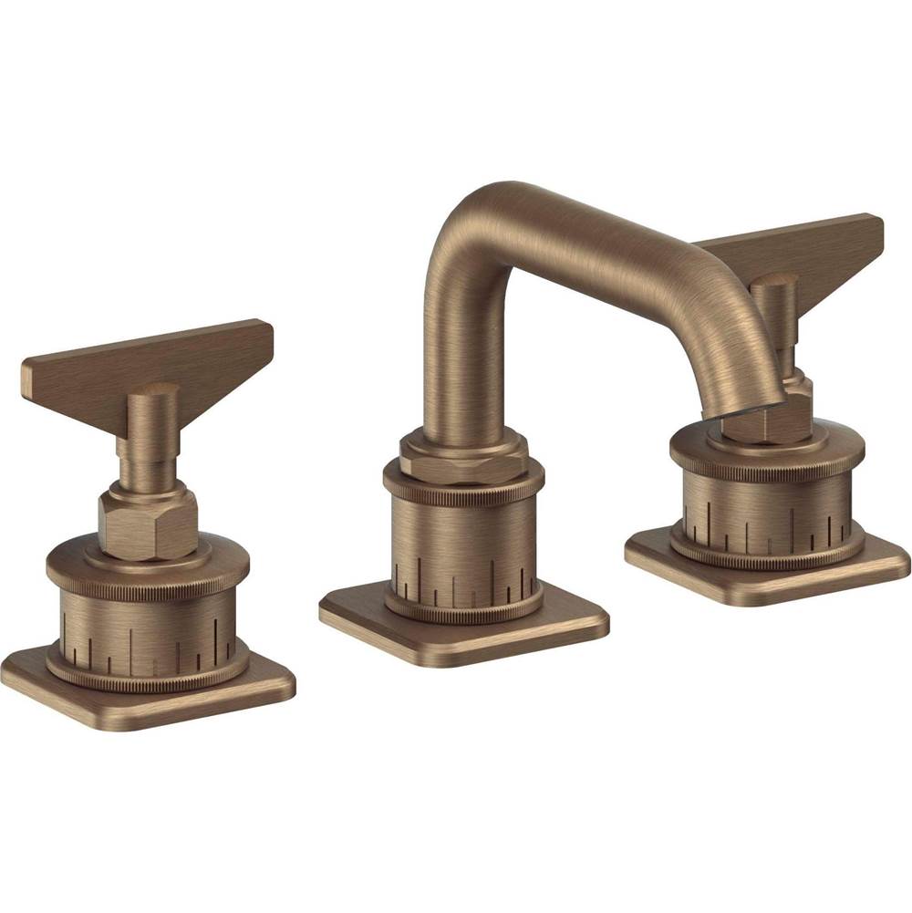 California Faucets - 8'' Widespread Lavatory Faucet - Antique Brass Flat