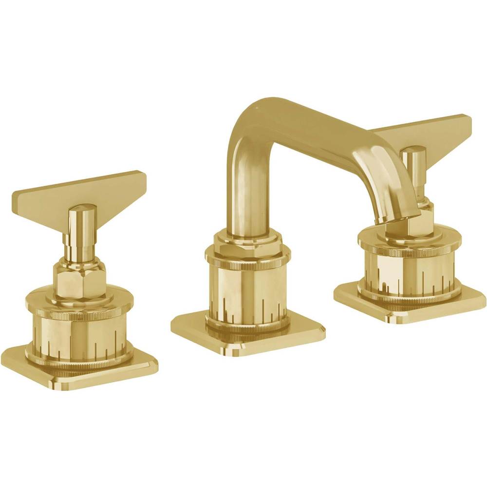 California Faucets - 8'' Widespread Lavatory Faucet - Lifetime Polished Gold Pvd