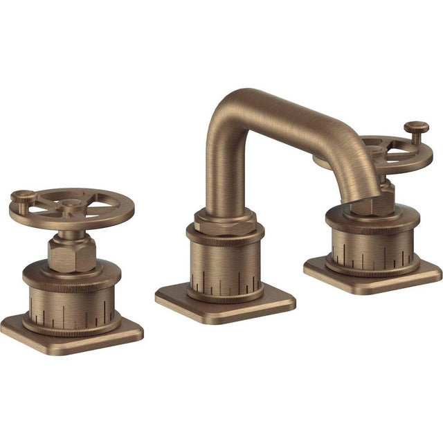 California Faucets - 8'' Widespread Lavatory Faucet - Antique Brass Flat