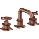 California Faucets - 8'' Widespread Lavatory Faucet with ZeroDrain - Antique Copper Flat