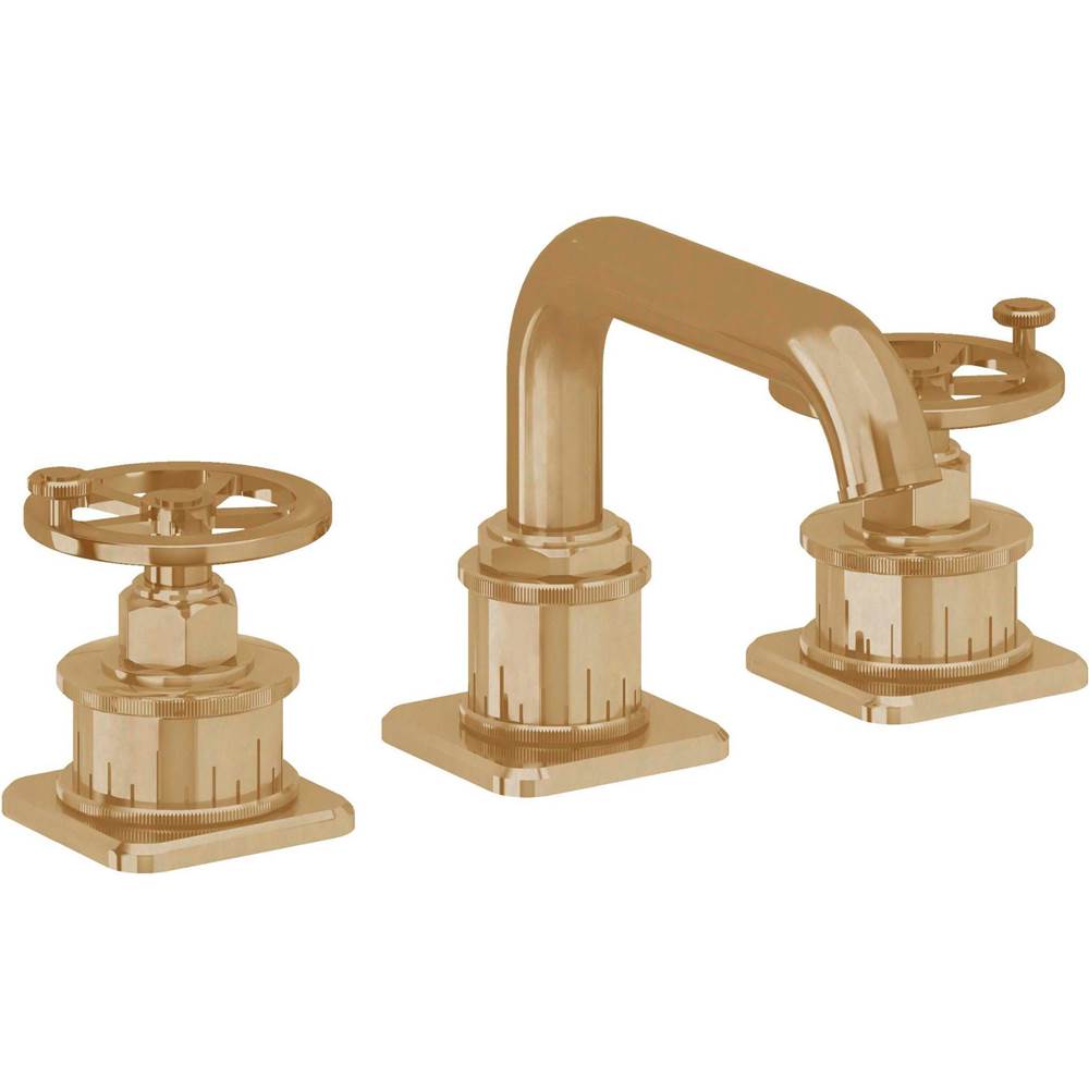California Faucets - 8'' Widespread Lavatory Faucet - Burnished Brass Uncoated
