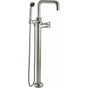 California Faucets - Single Hole Floor Mount Tub Filler- Wheel Handles - Gloss White
