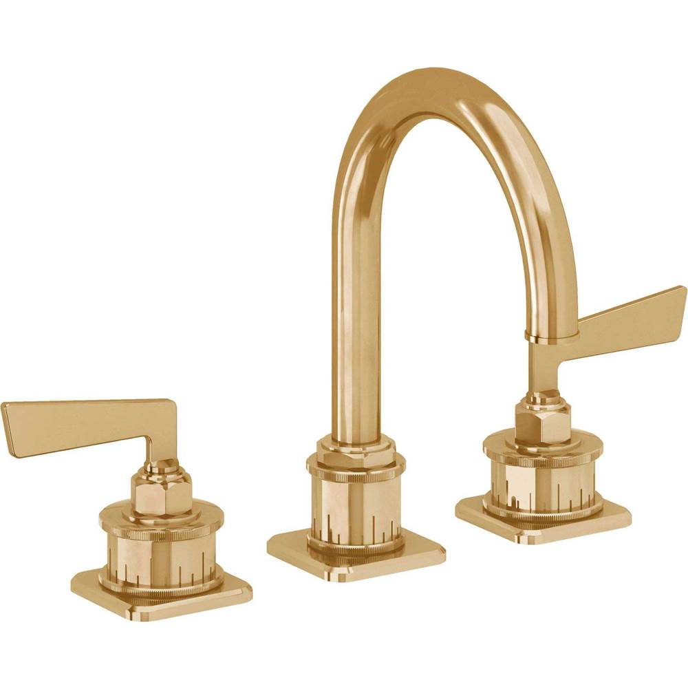 California Faucets - 8'' Widespread Lavatory Faucet with Completely Finished ZeroDrain - French Gold Pvd